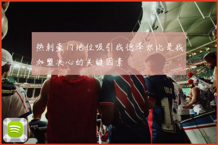 热刺豪门地位吸引我德泽尔比是我加盟决心的关键因素